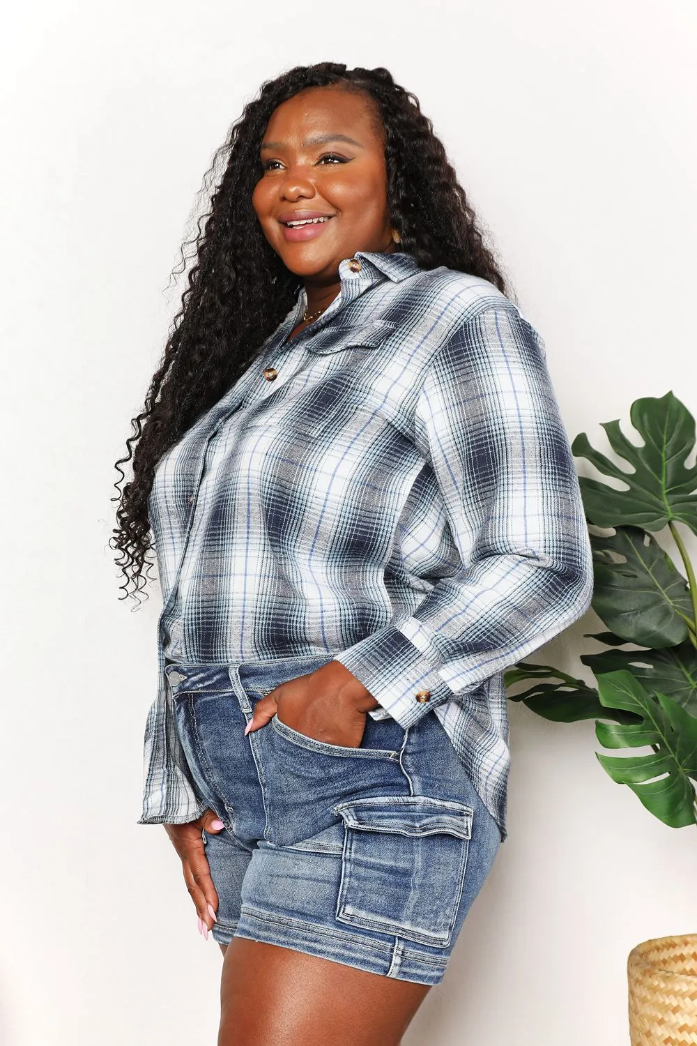 Plaid Dropped Shoulder Shirt, image 18