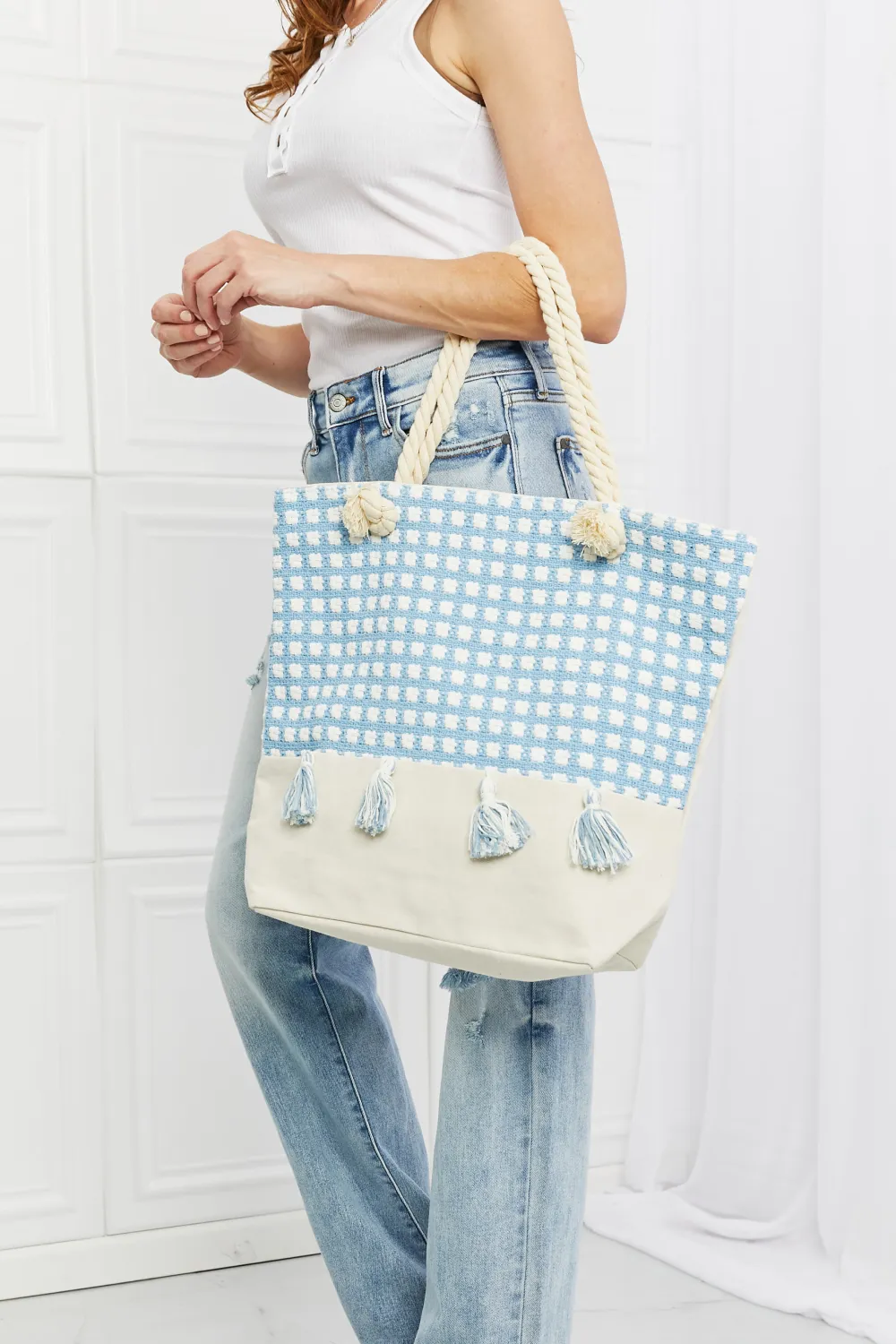 Picnic Date Tassel Tote Bag, image 5