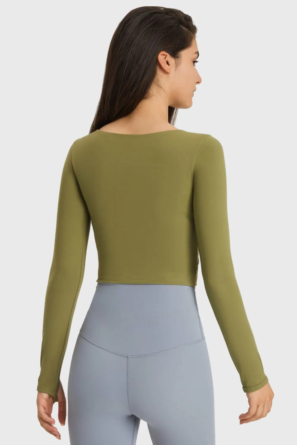 Cutout Long Sleeve Cropped Sports Top, image 8