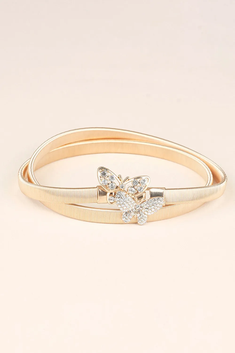 Rhinestone Butterfly Elastic Metal Belt, image 3