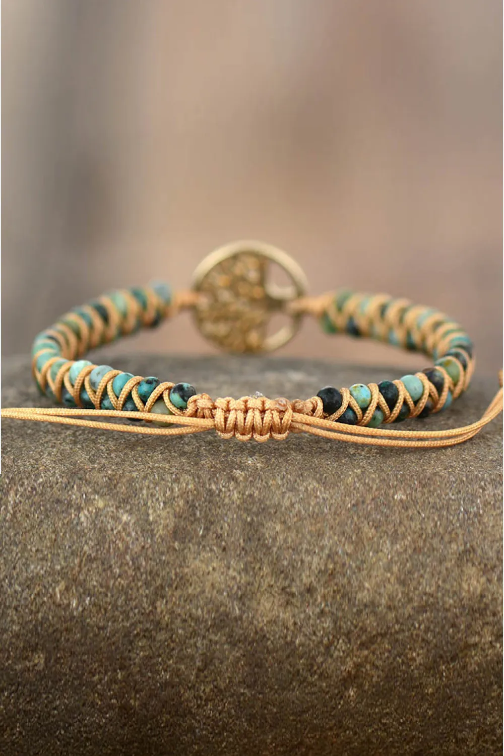 Handmade Tree Shape Beaded Copper Bracelet, image 5