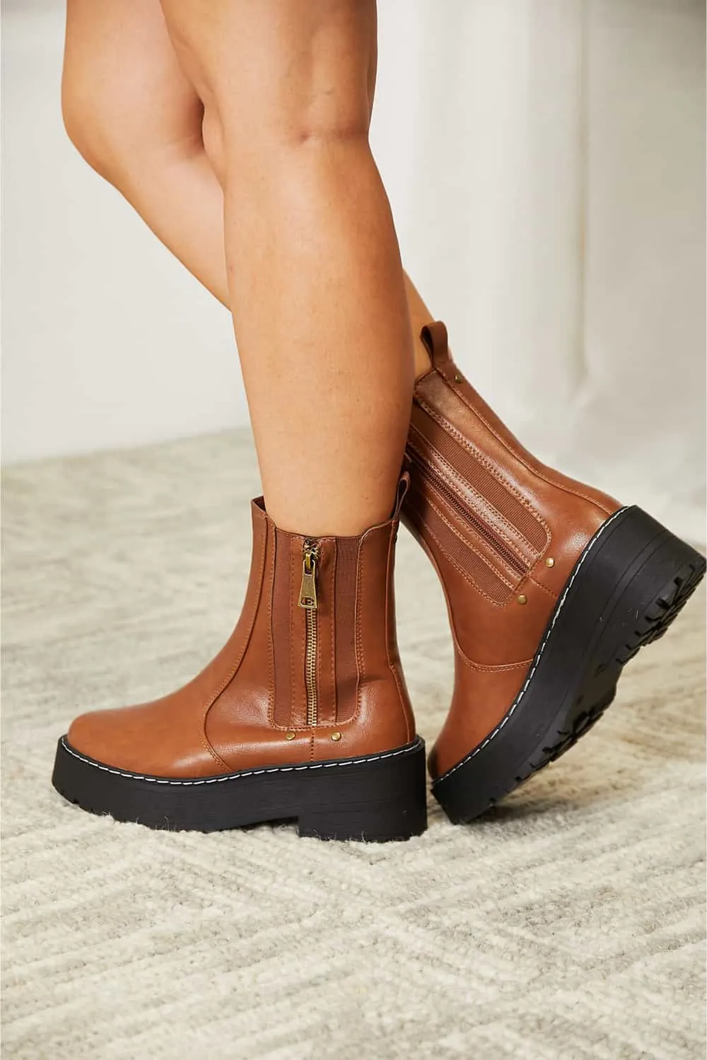 Side Zip Platform Boots, image 4
