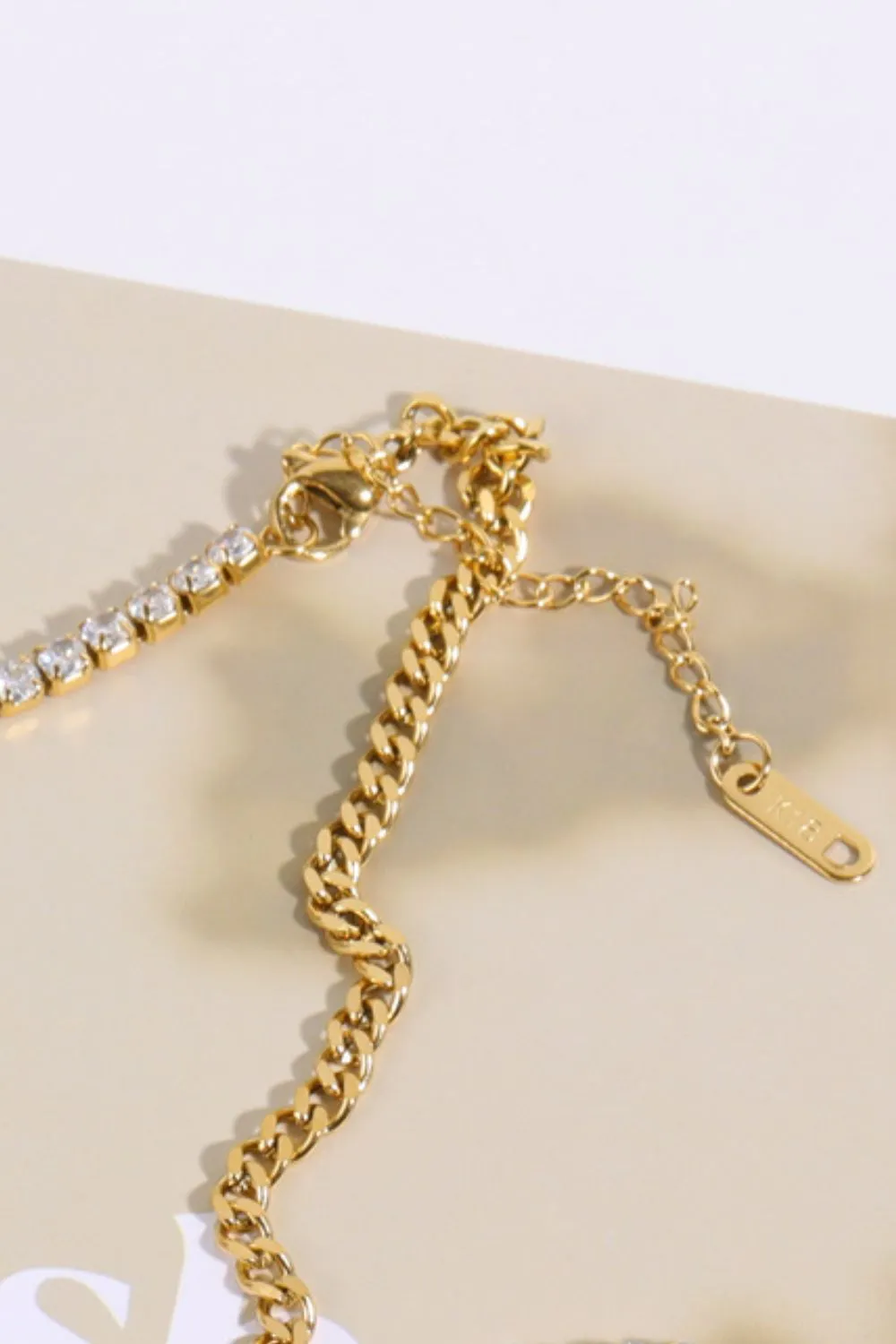 Inlaid Zircon Stainless Steel Necklace, image 3