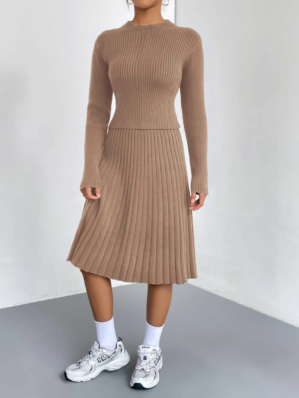Rib-Knit Sweater and Skirt Set, image 7