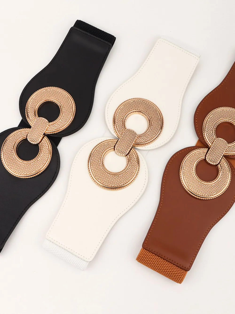 Alloy Buckle Elastic PU Belt, image 23