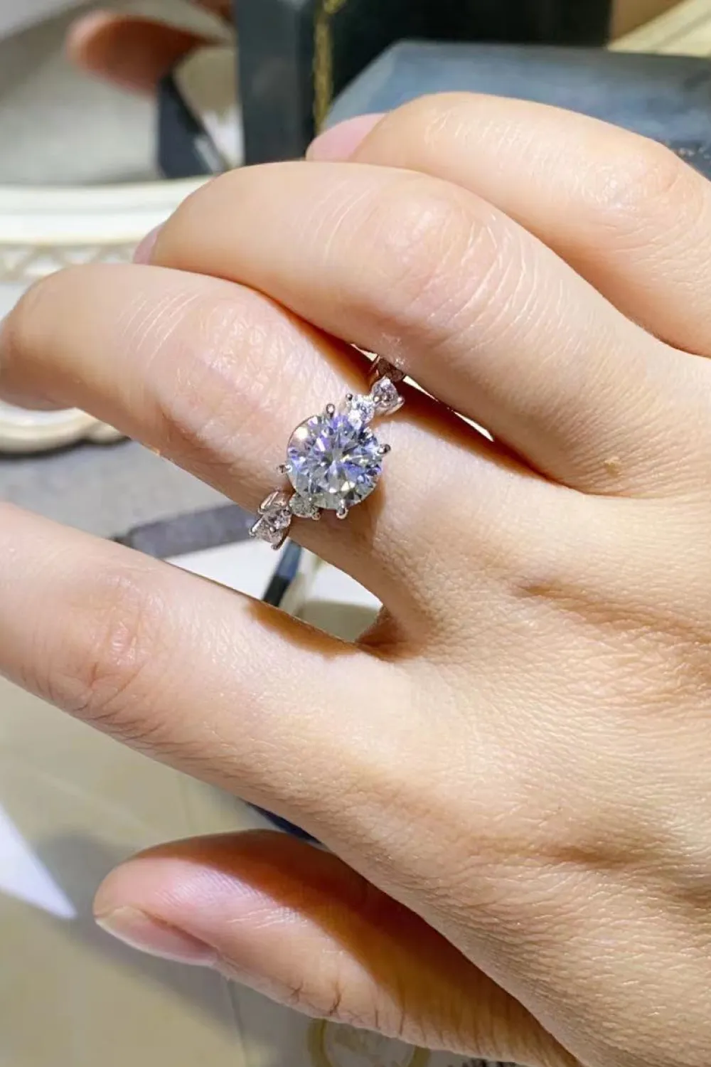 2 Carat Moissanite 925 Sterling Silver Ring, image 4