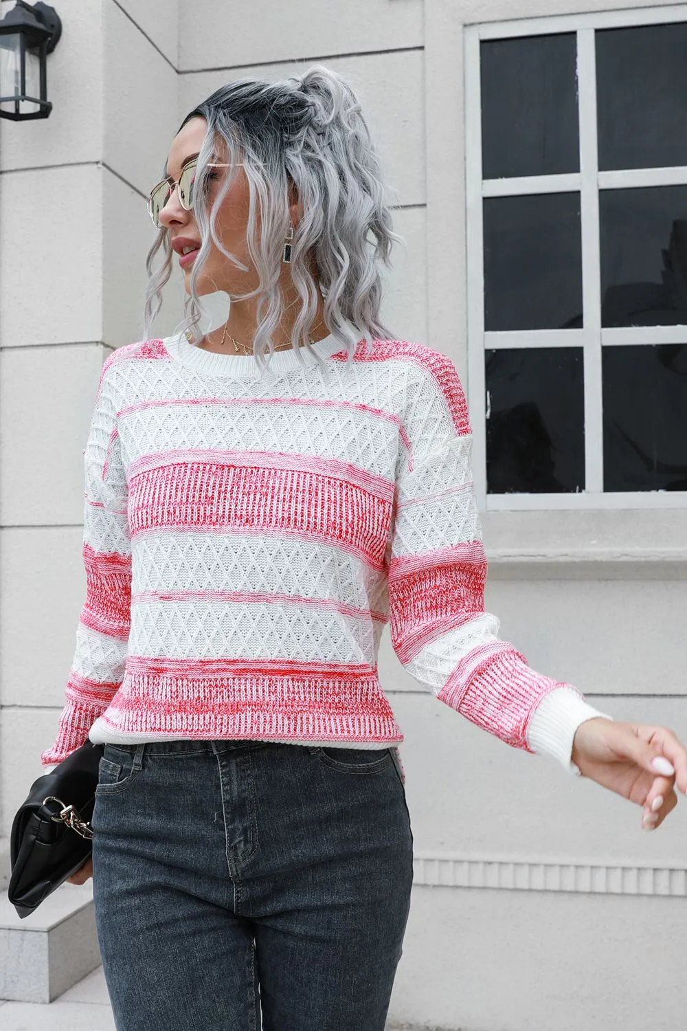 Two-Tone Slit Sweater, image 2