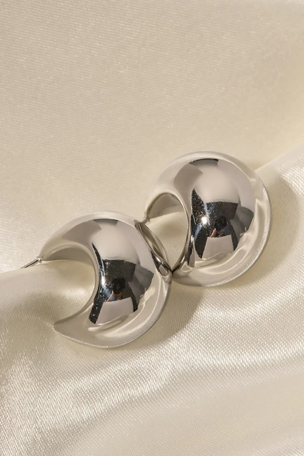 Stainless Steel C-Hoop Earrings, image 5