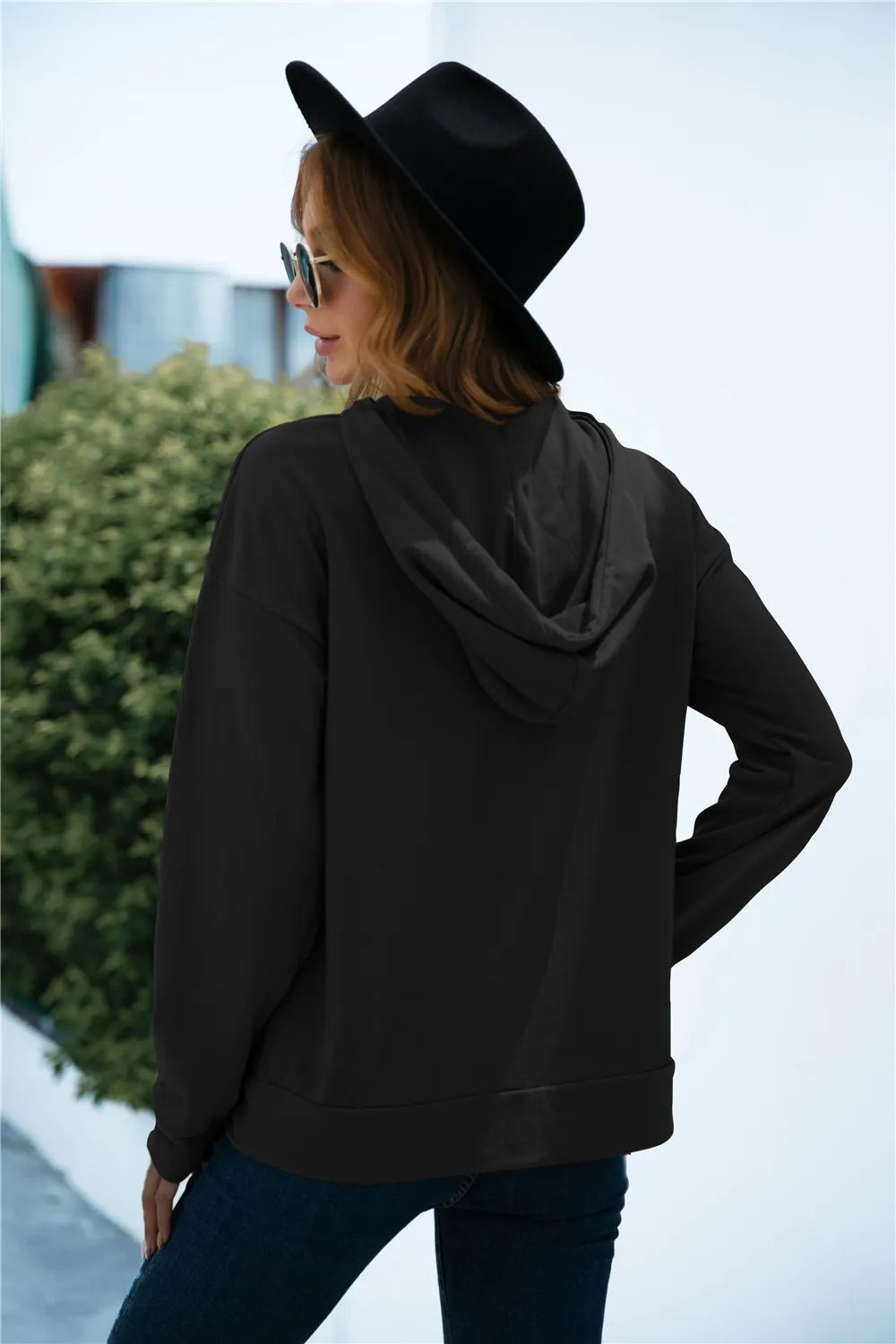 Quarter Snap Drawstring Hoodie with Kangaroo Pocket, image 10
