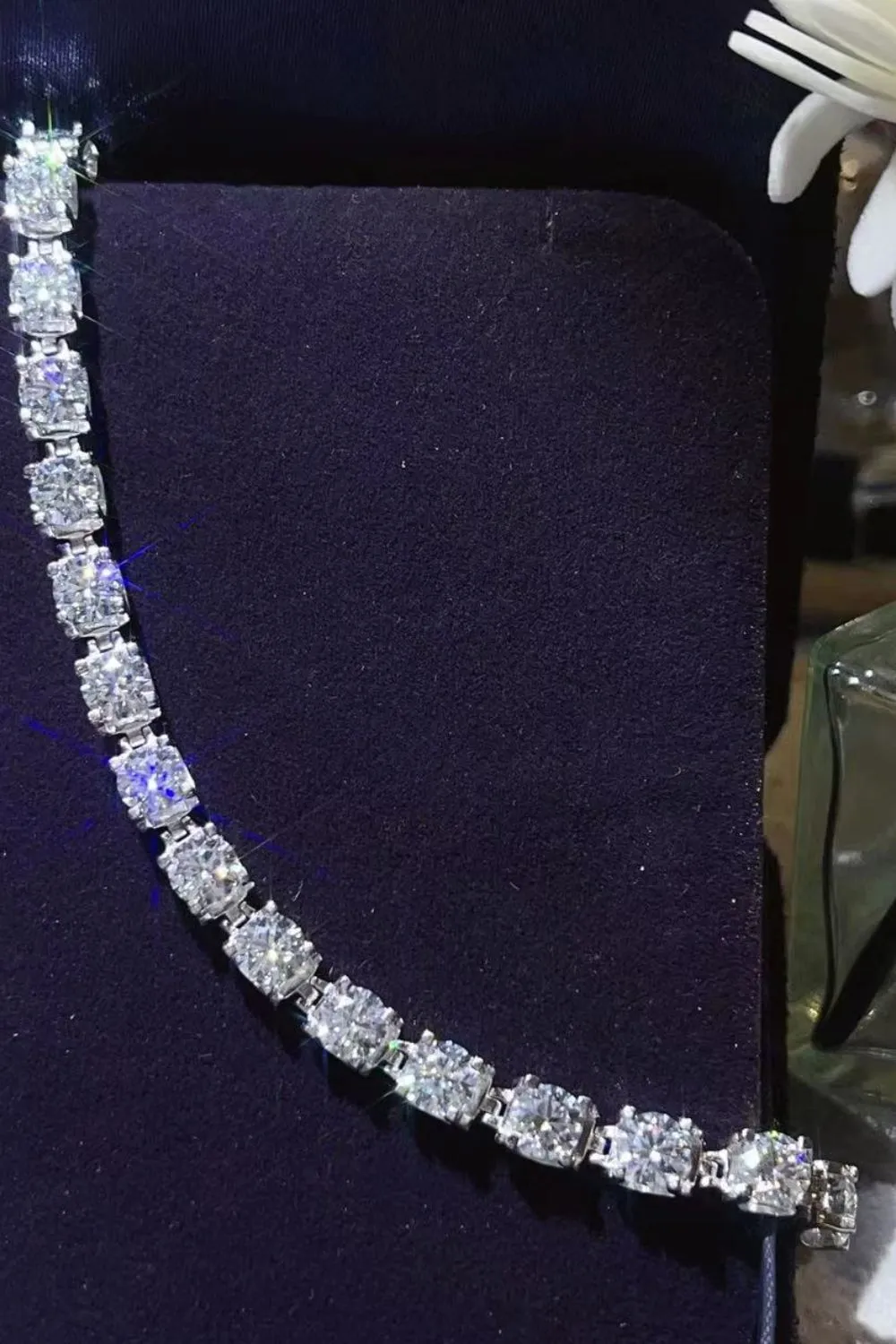 10 Carat Moissanite Platinum-Plated Bracelet, image 3