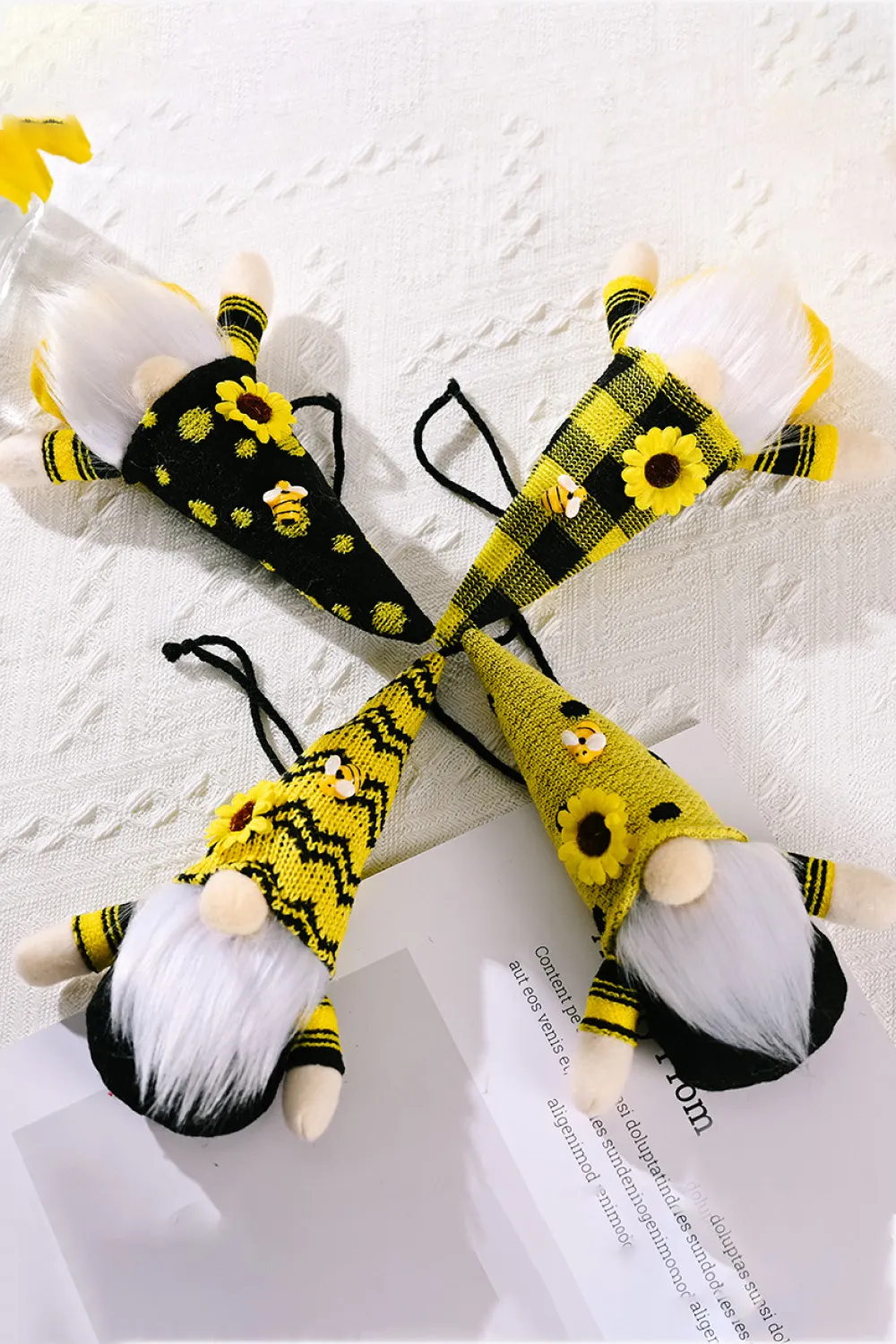Random 4-Pack Sunflower Faceless Gnome Ornaments, image 7