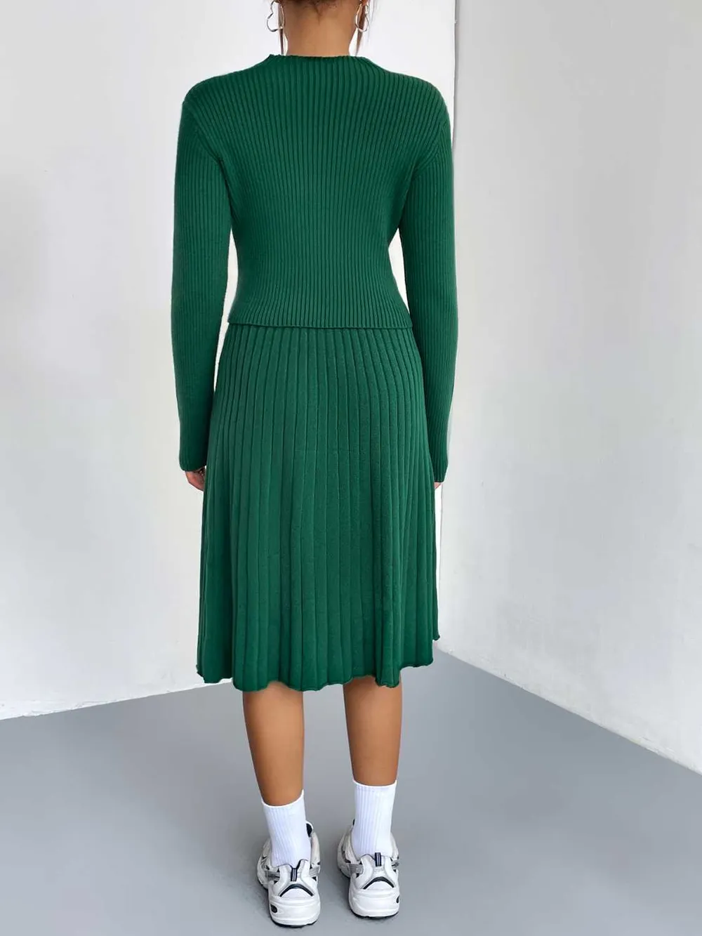 Rib-Knit Sweater and Skirt Set, image 8