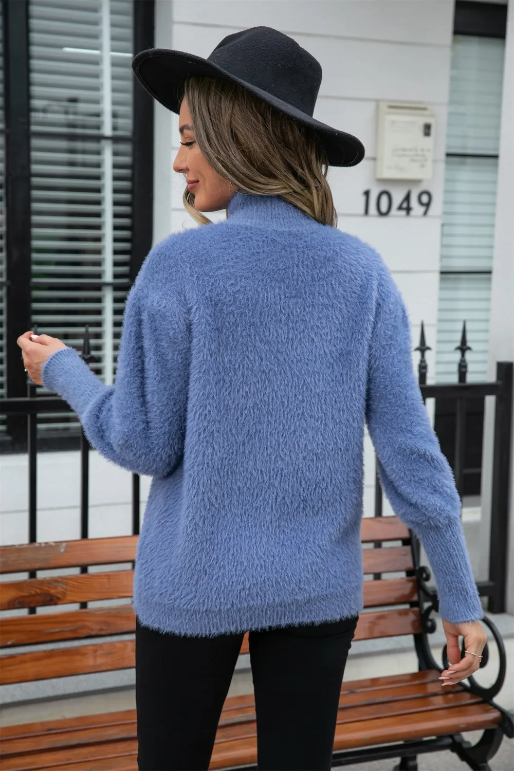 Turtle Neck Long Sleeve Pullover Sweater, image 3