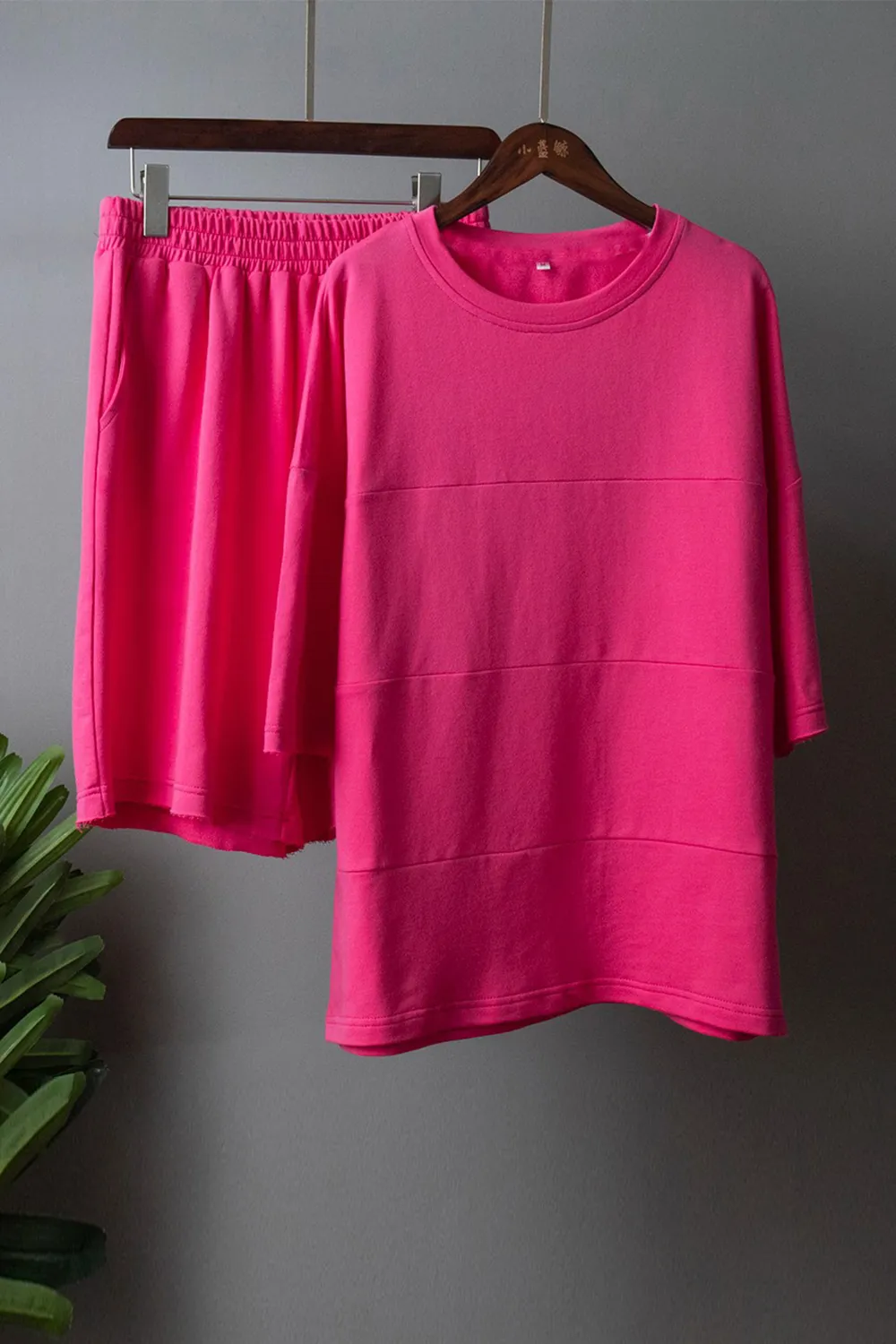 Round Neck Long Sleeve Top and Shorts Set, image 6