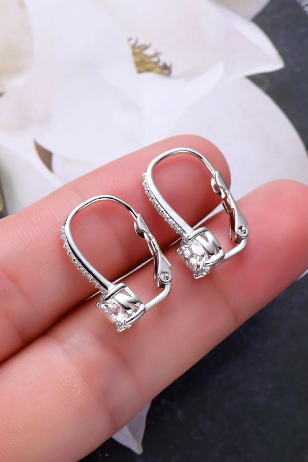 2 Carat Moissanite 925 Sterling Silver Earrings, image 5