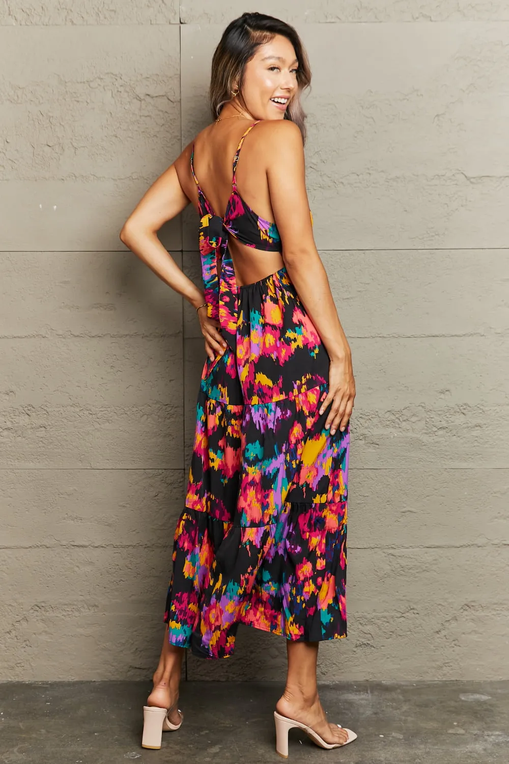 Cutout Spaghetti Strap Tiered Dress, image 2