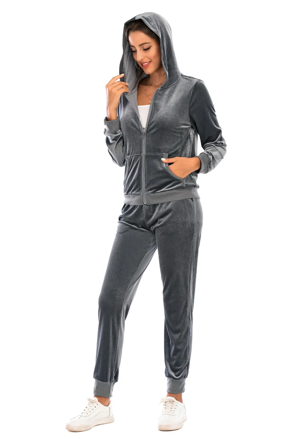 Zip-Up Hooded Jacket and Pants Set, image 8
