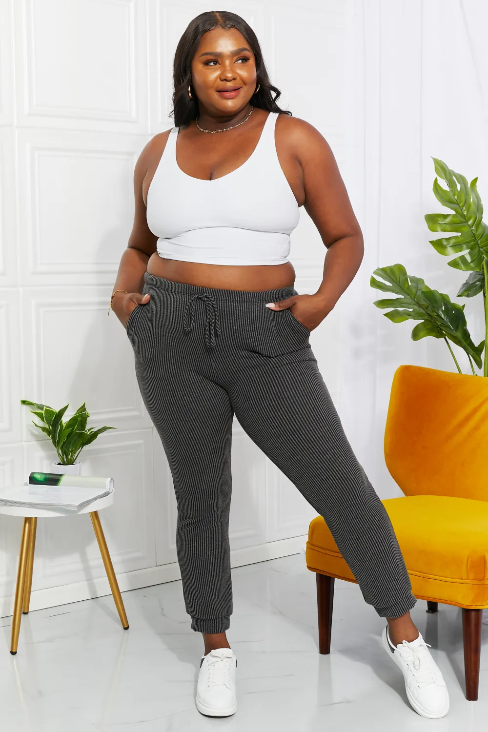 Full Size Easy Living Ribbed Joggers, image 9