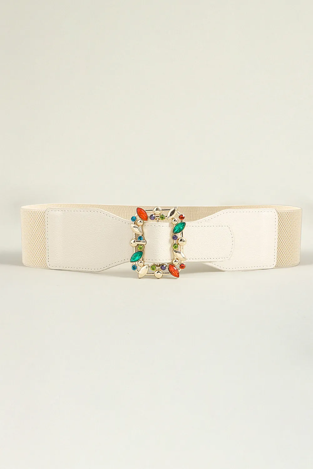 Multicolored Leaf Buckle Elastic Belt, image 3