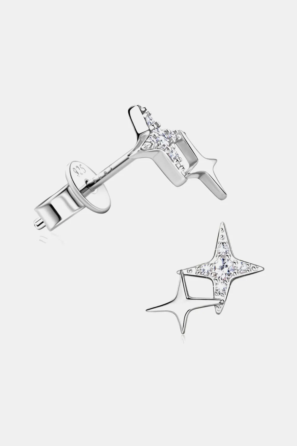Moissanite 925 Sterling Silver Star Shape Earrings, image 7