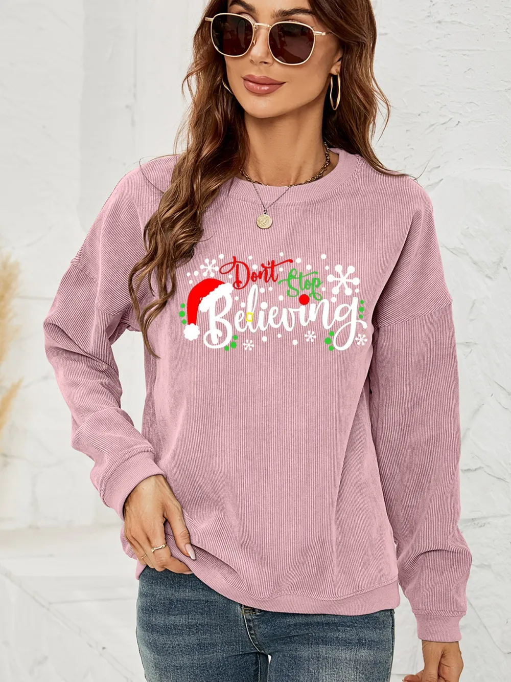 DON'T STOP BELIEVING Graphic Sweatshirt, image 8