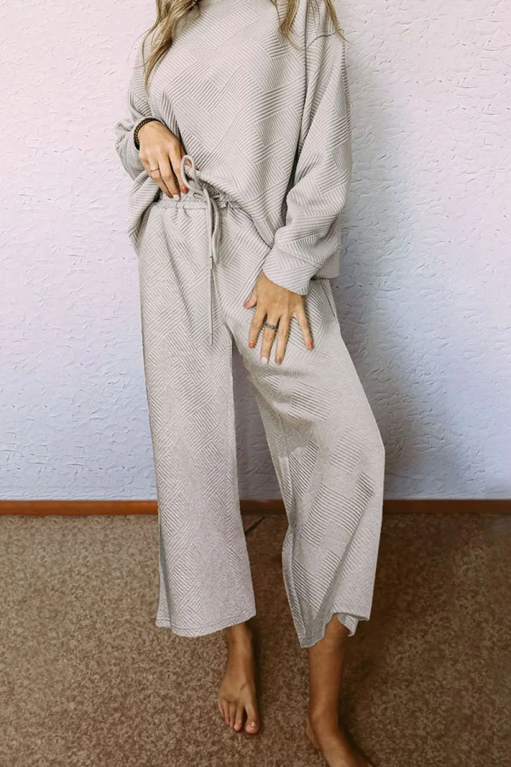 Dropped Shoulder Top and Pants Set, image 8