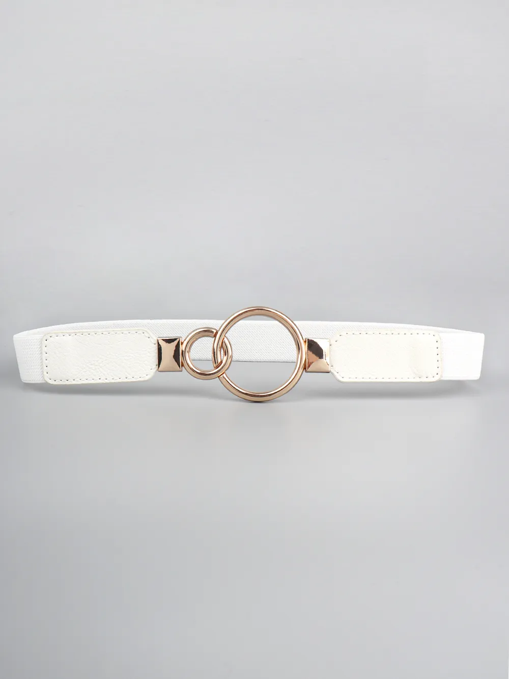 Double Ring Buckle Elastic PU Belt, image 7