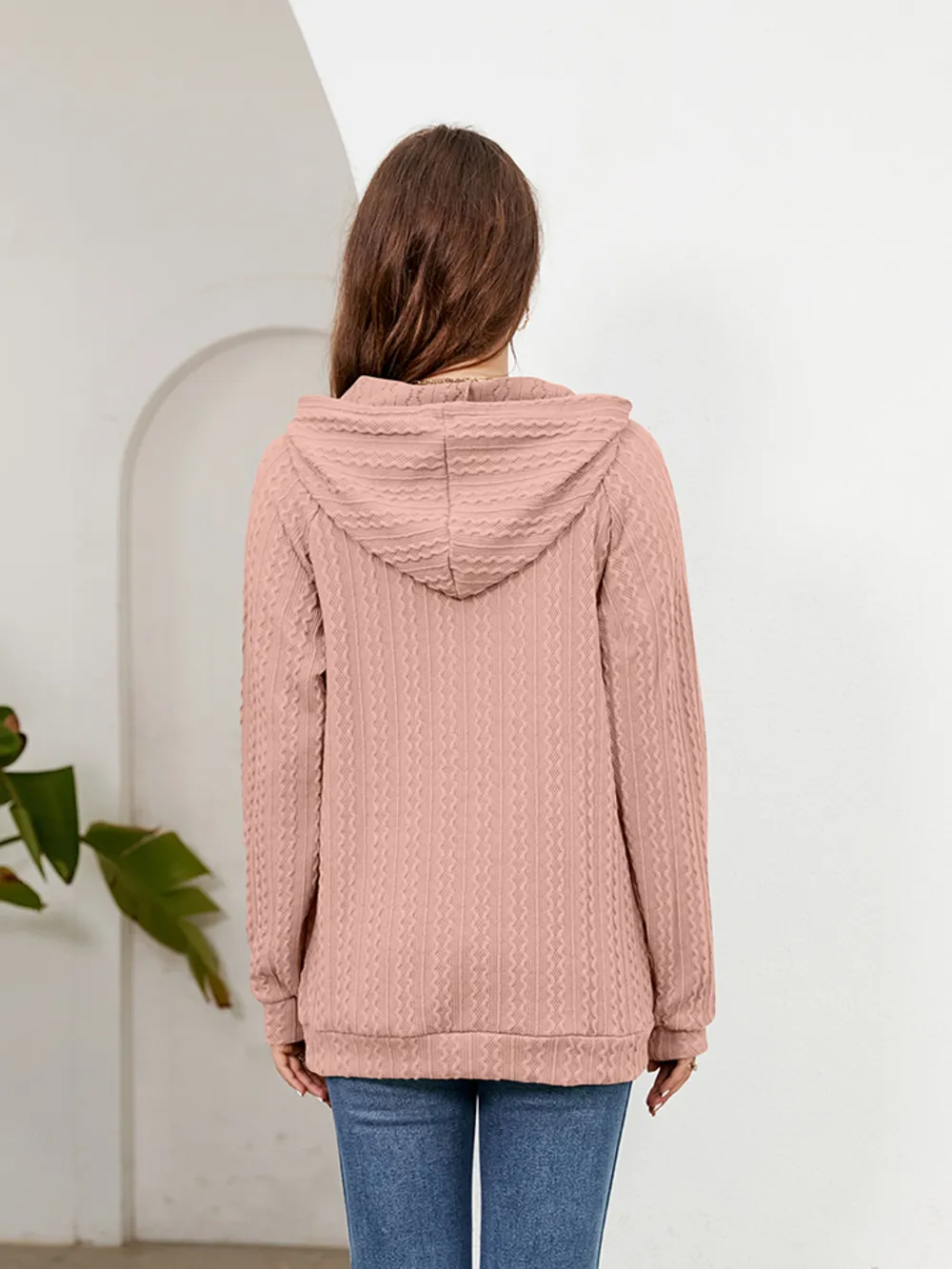 Raglan Sleeve Front Pocket Hoodie, image 3
