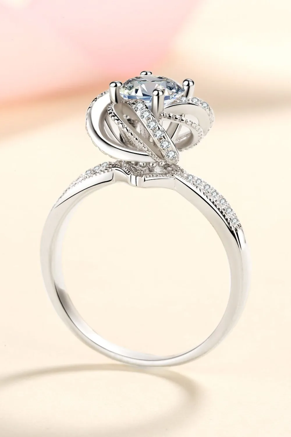 1 Carat Moissanite 925 Sterling Silver Ring, image 3