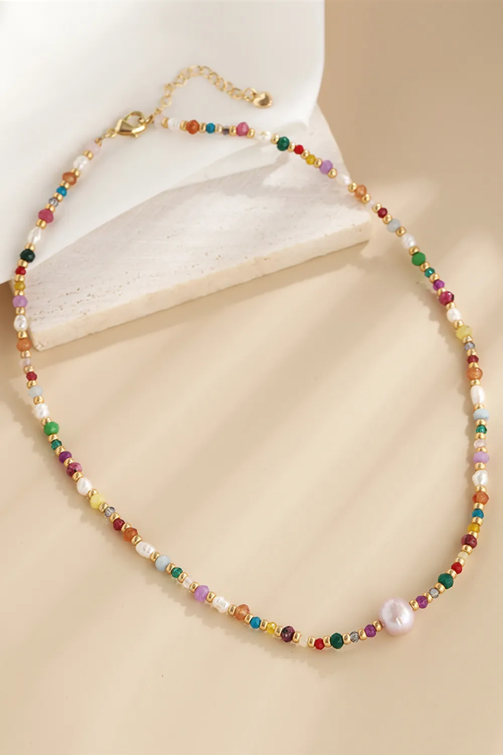 Multicolored Bead Necklace, image 2