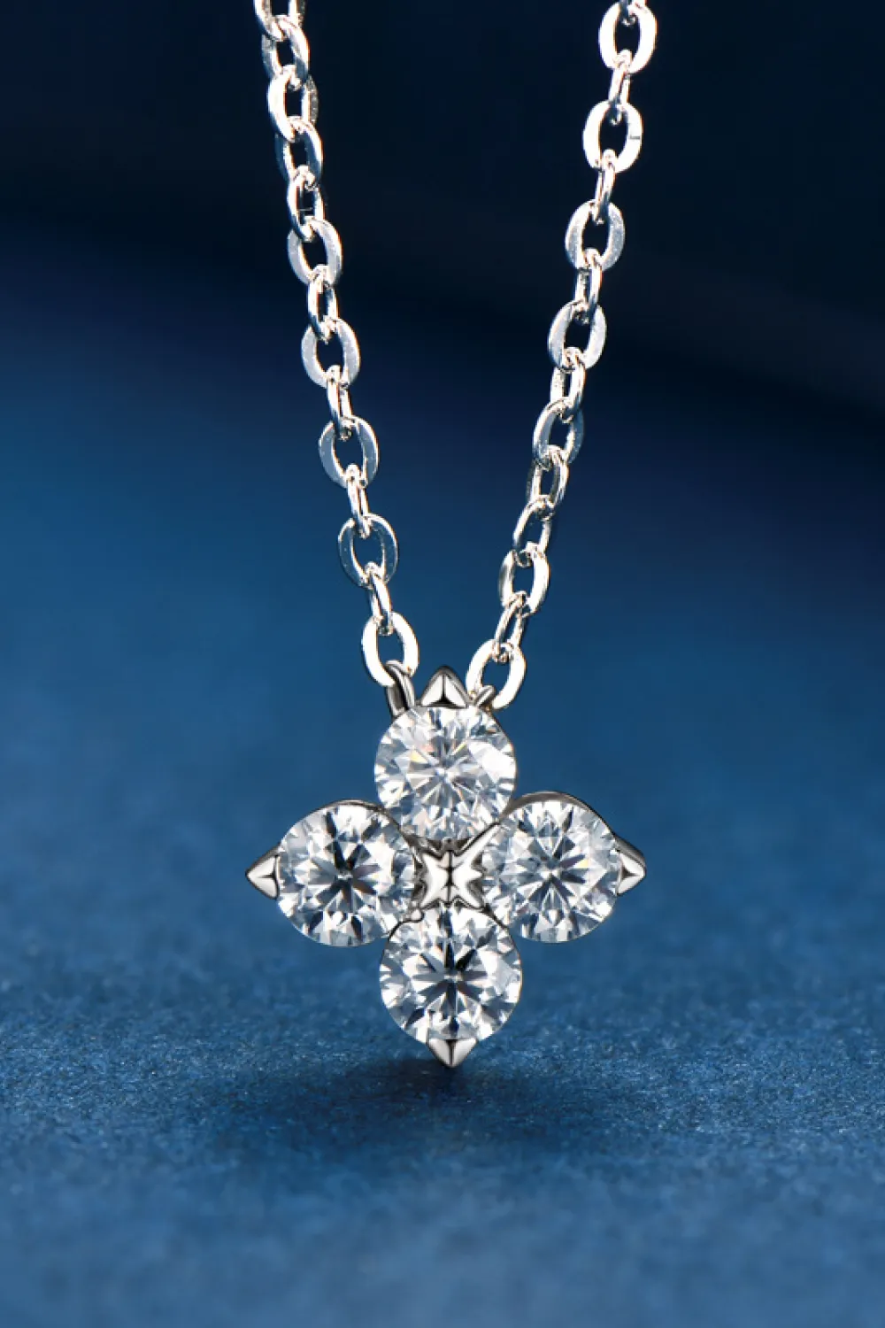 Moissanite Four Leaf Clover Pendant Necklace, image 4