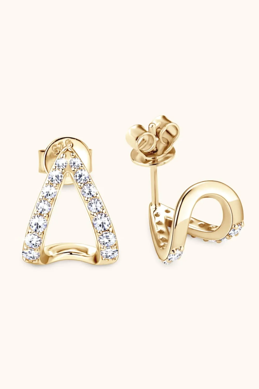 Moissanite Minimalist 925 Sterling Silver Earrings, image 6
