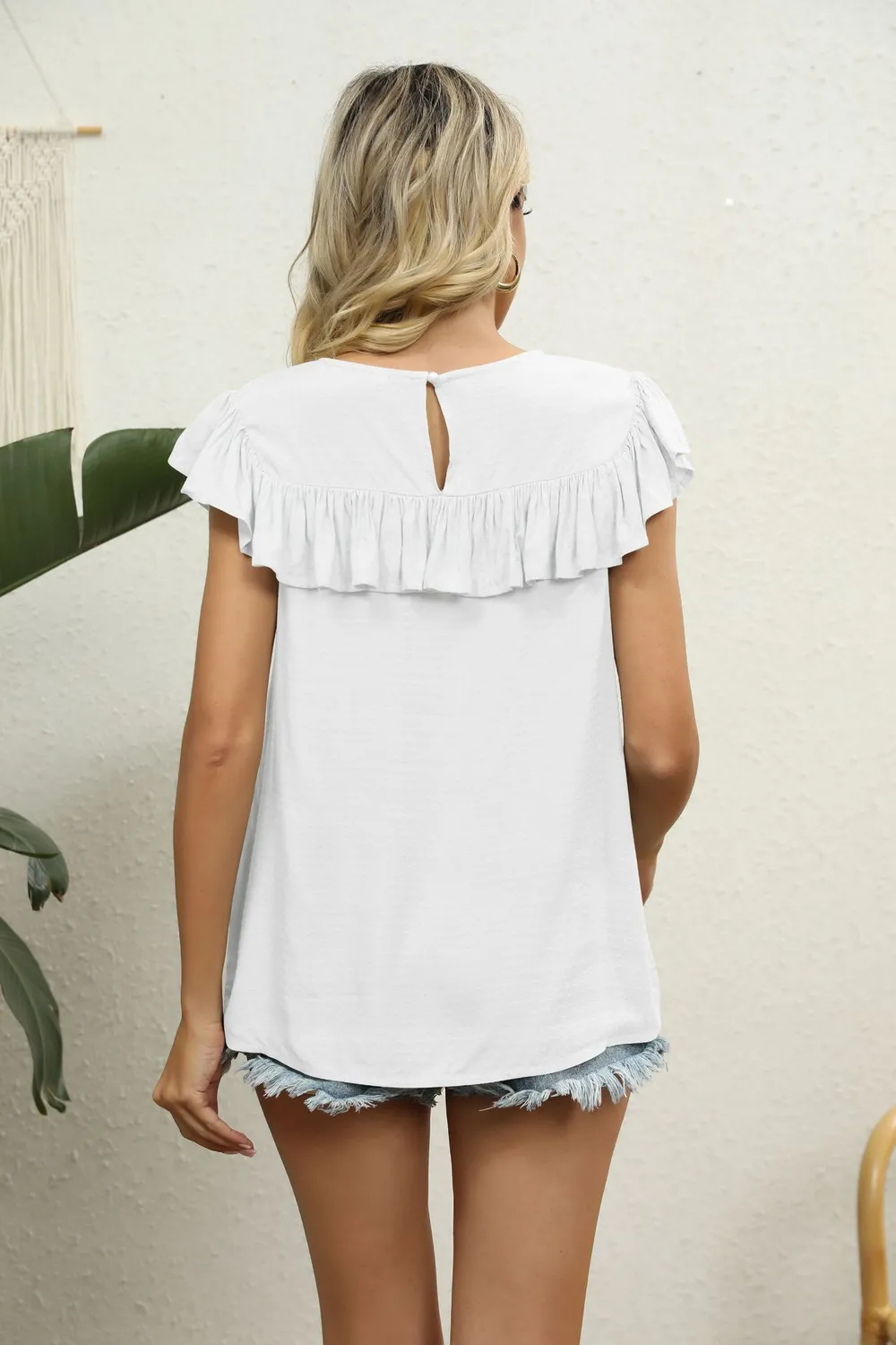 Spliced Lace Ruffled Blouse, image 10