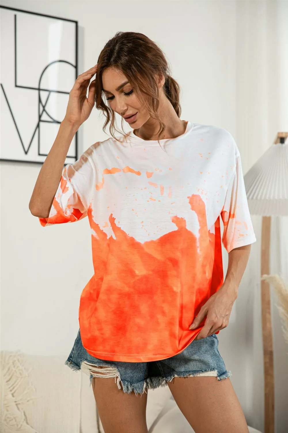 Tie-Dye Round Neck Tee Shirt, image 7