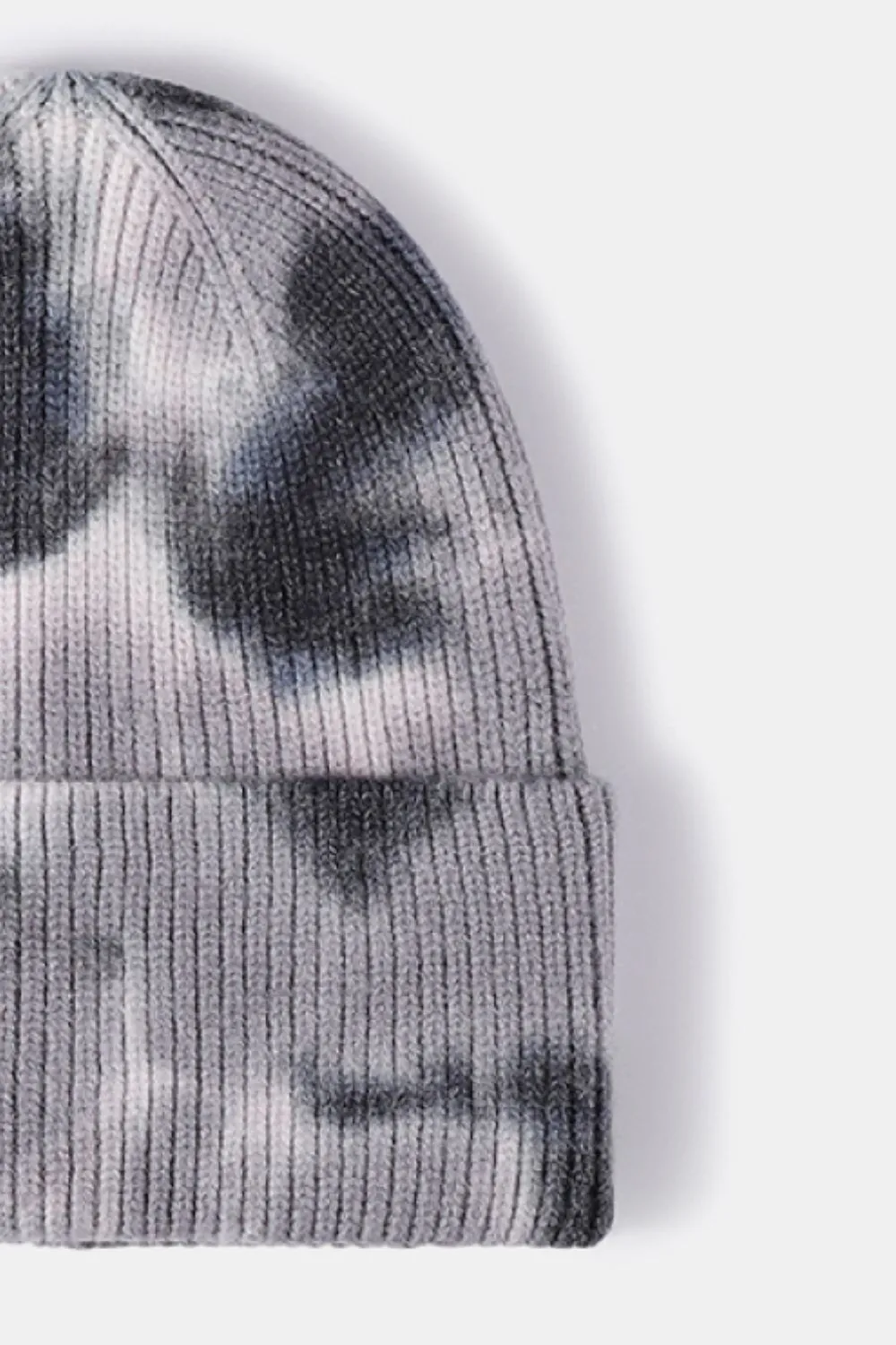 Tie-Dye Cuffed Rib-Knit Beanie Hat, image 24