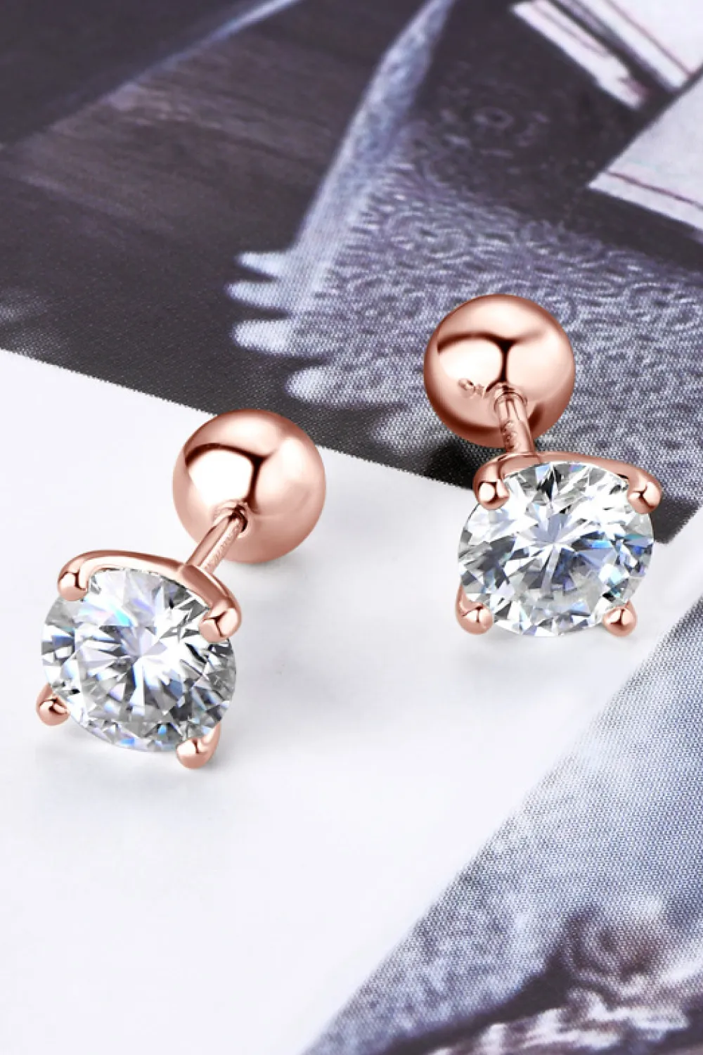 2 Carat Moissanite 925 Sterling Silver Stud Earrings, image 6