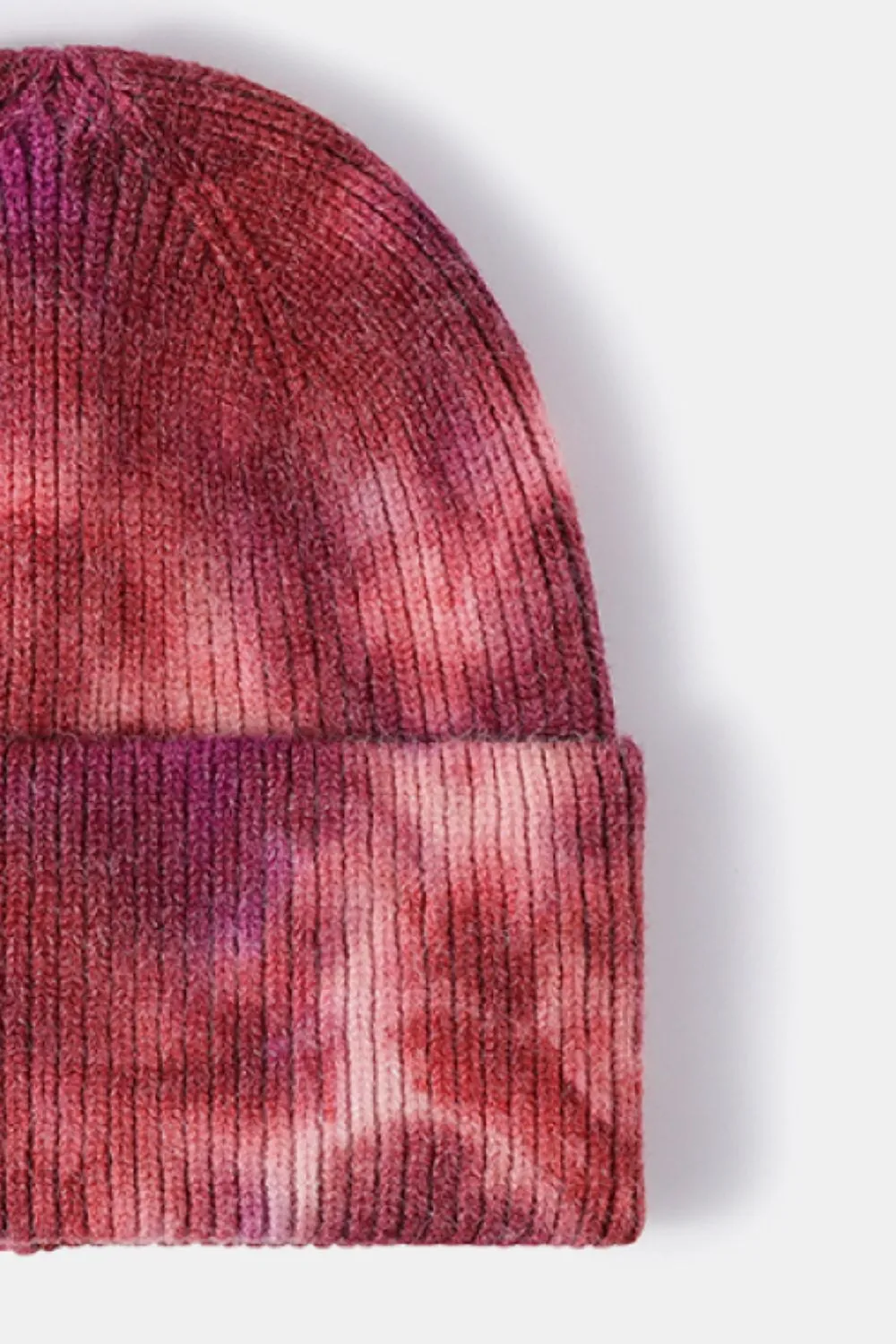Tie-Dye Cuffed Rib-Knit Beanie Hat, image 7