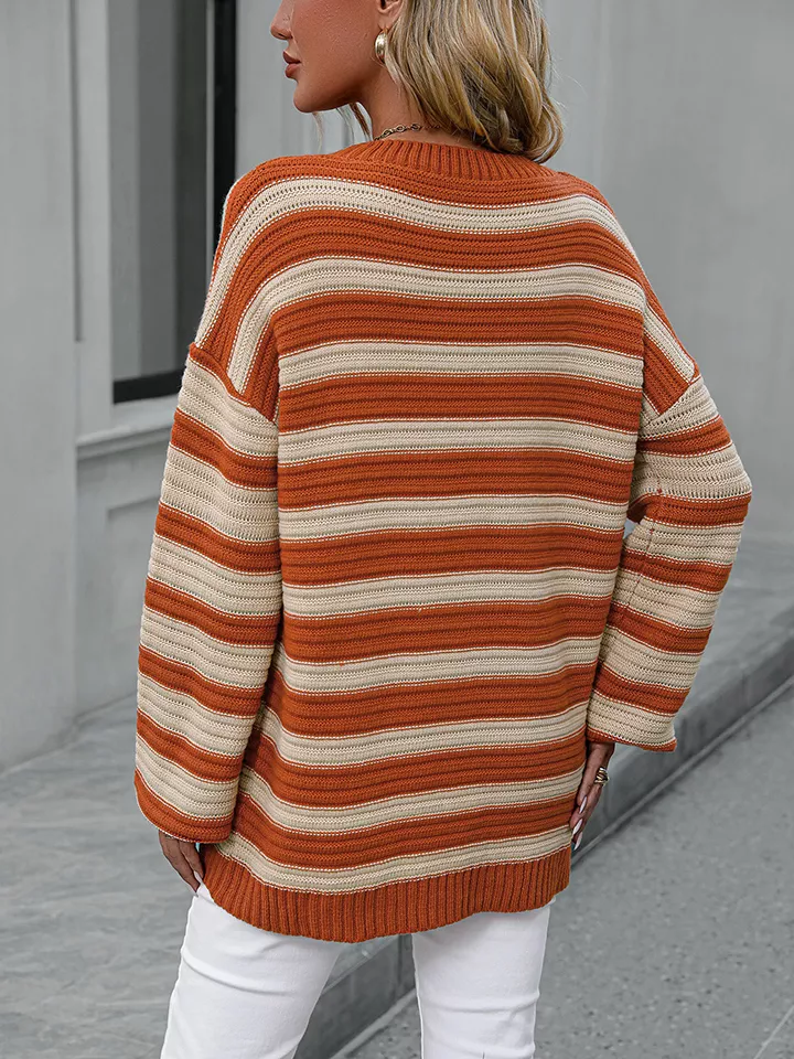 Striped Dropped Shoulder Sweater, image 7