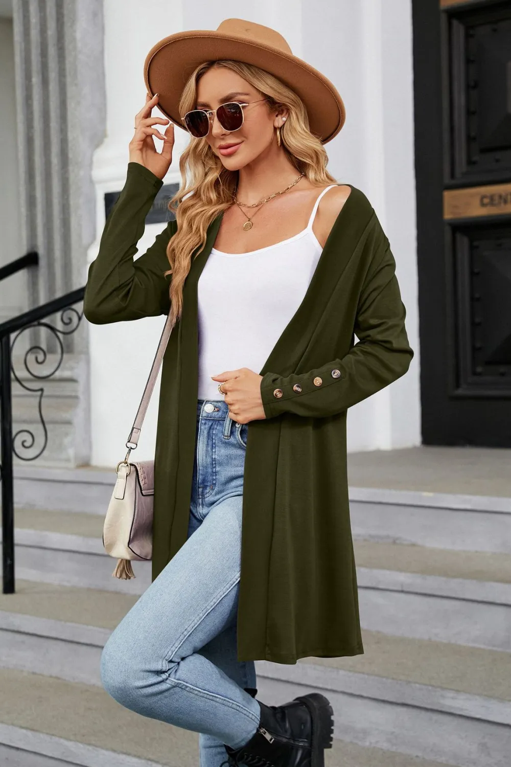 Long Sleeve Open Front Cardigan, image 14