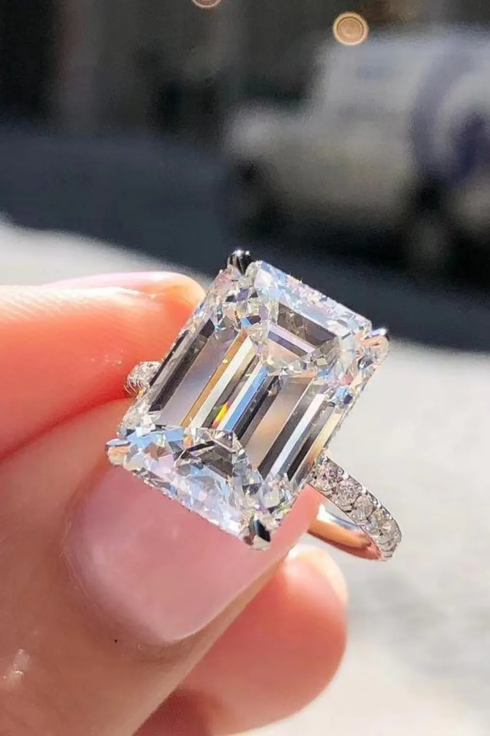 5 Carat Moissanite Side Stone Ring, image 2