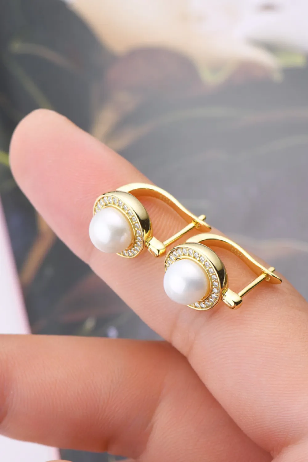 Moissanite Pearl 925 Sterling Silver Earrings, image 6