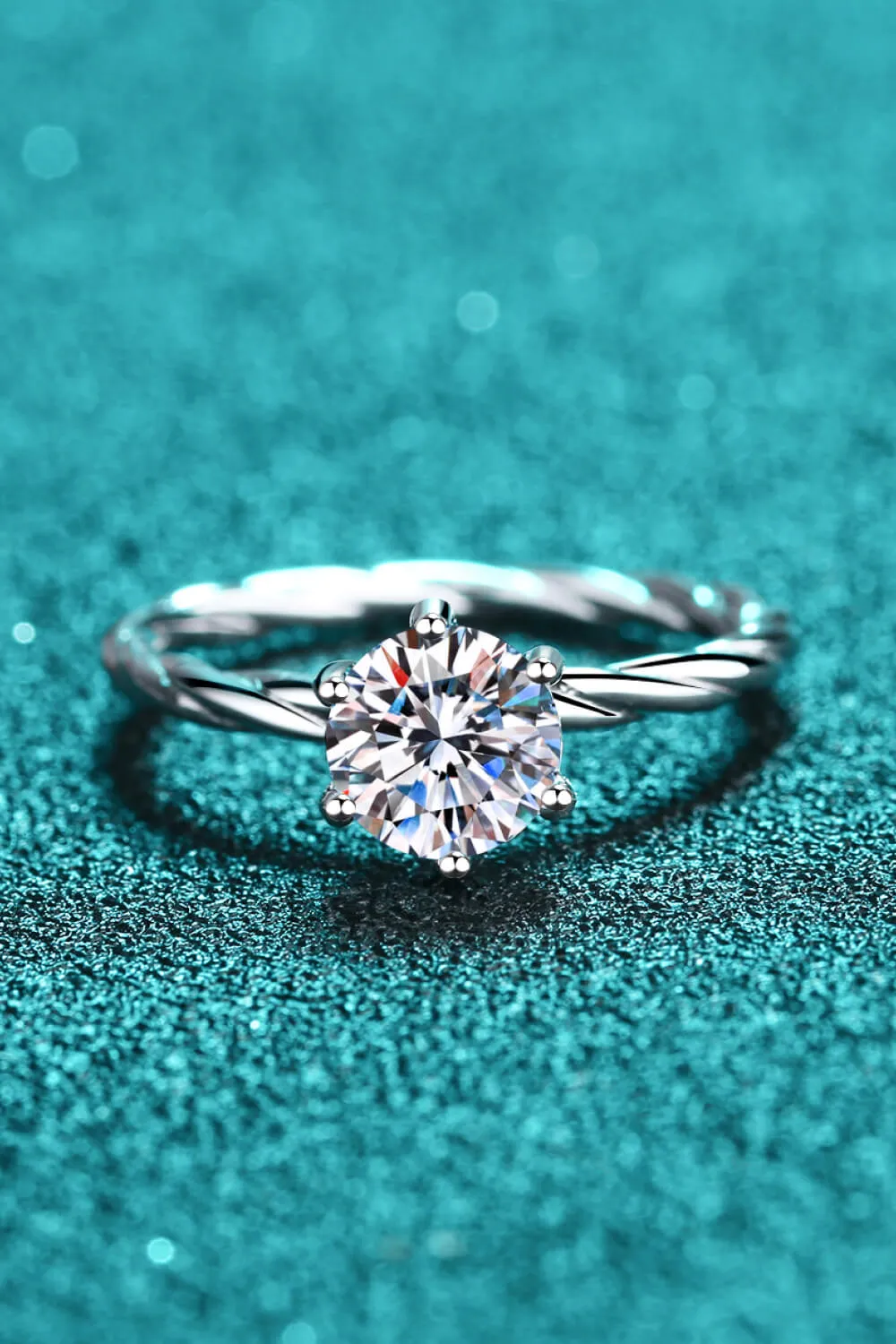 1 Carat Moissanite 6-Prong Twisted Ring, image 4