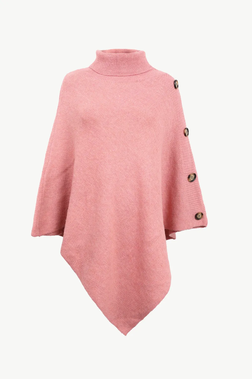 Turtleneck Buttoned Poncho, image 6