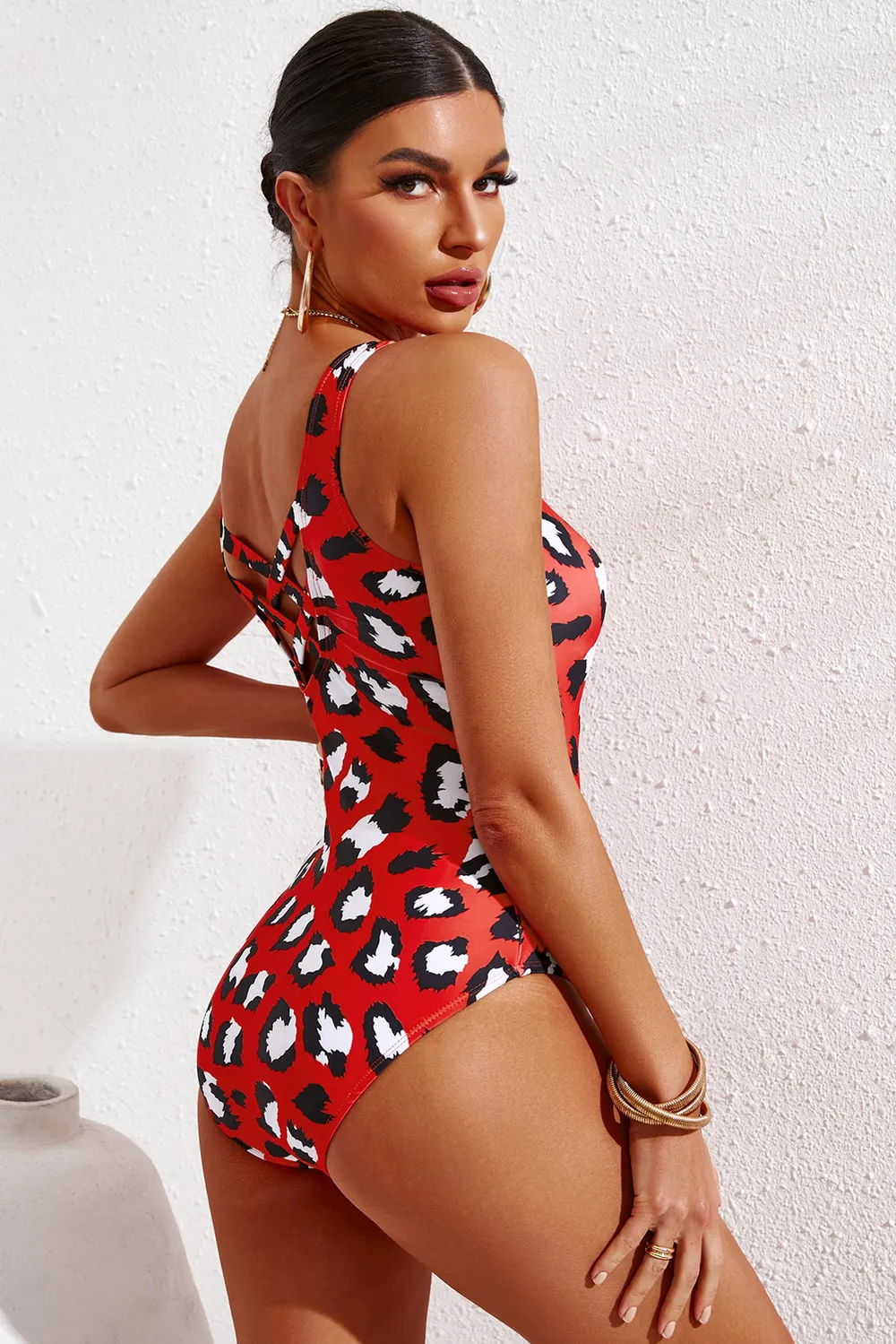 Full Size Tie-Dye Crisscross Back One-Piece Swimsuit, image 7
