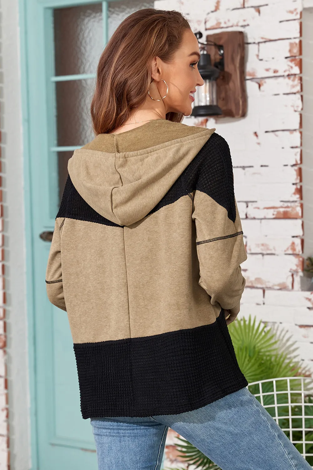 Zip-Up Drawstring Hooded Jacket, image 12