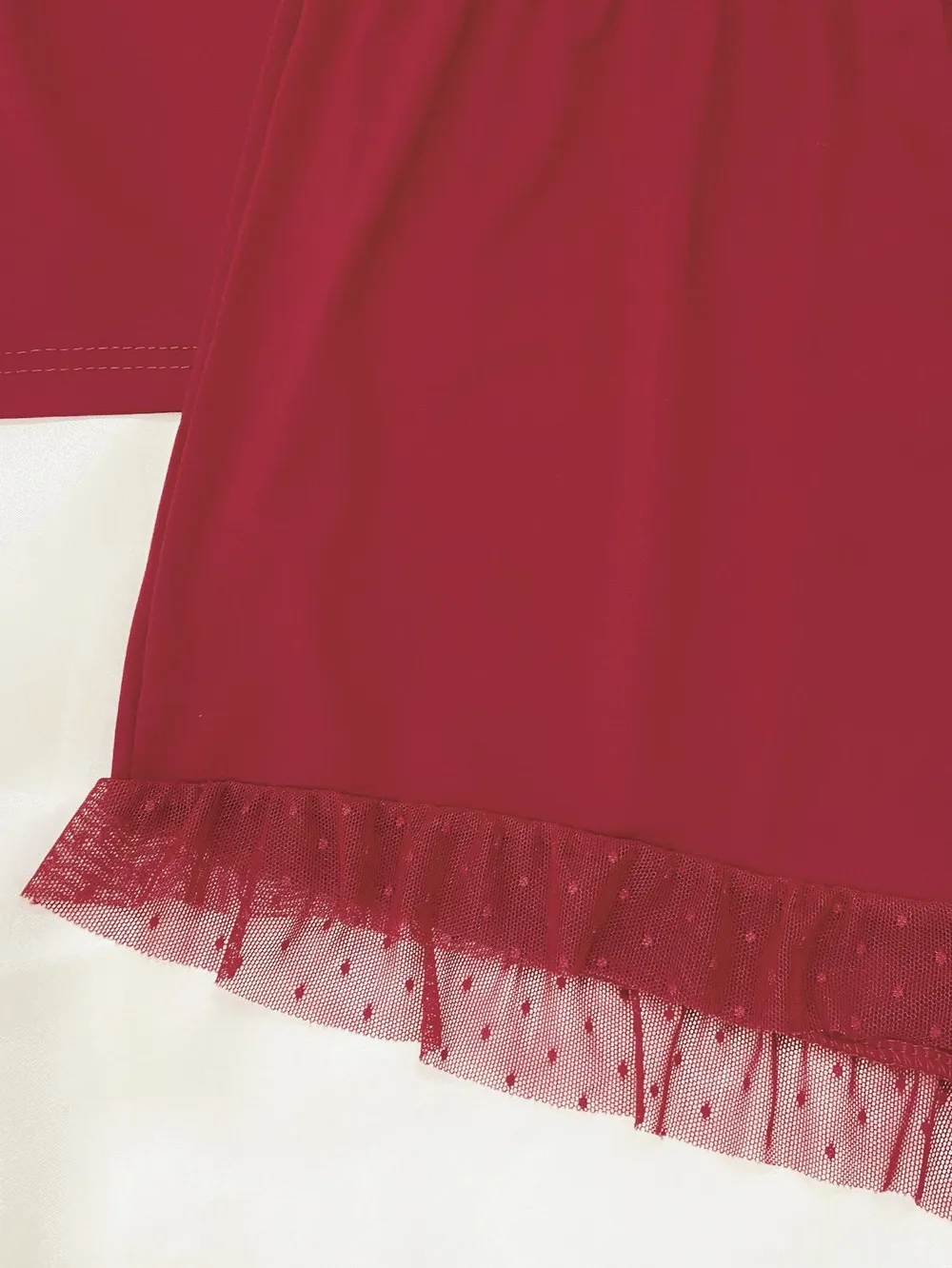 Gathered Detail Spliced Mesh Sleeveless Top and Shorts Lounge Set, image 8