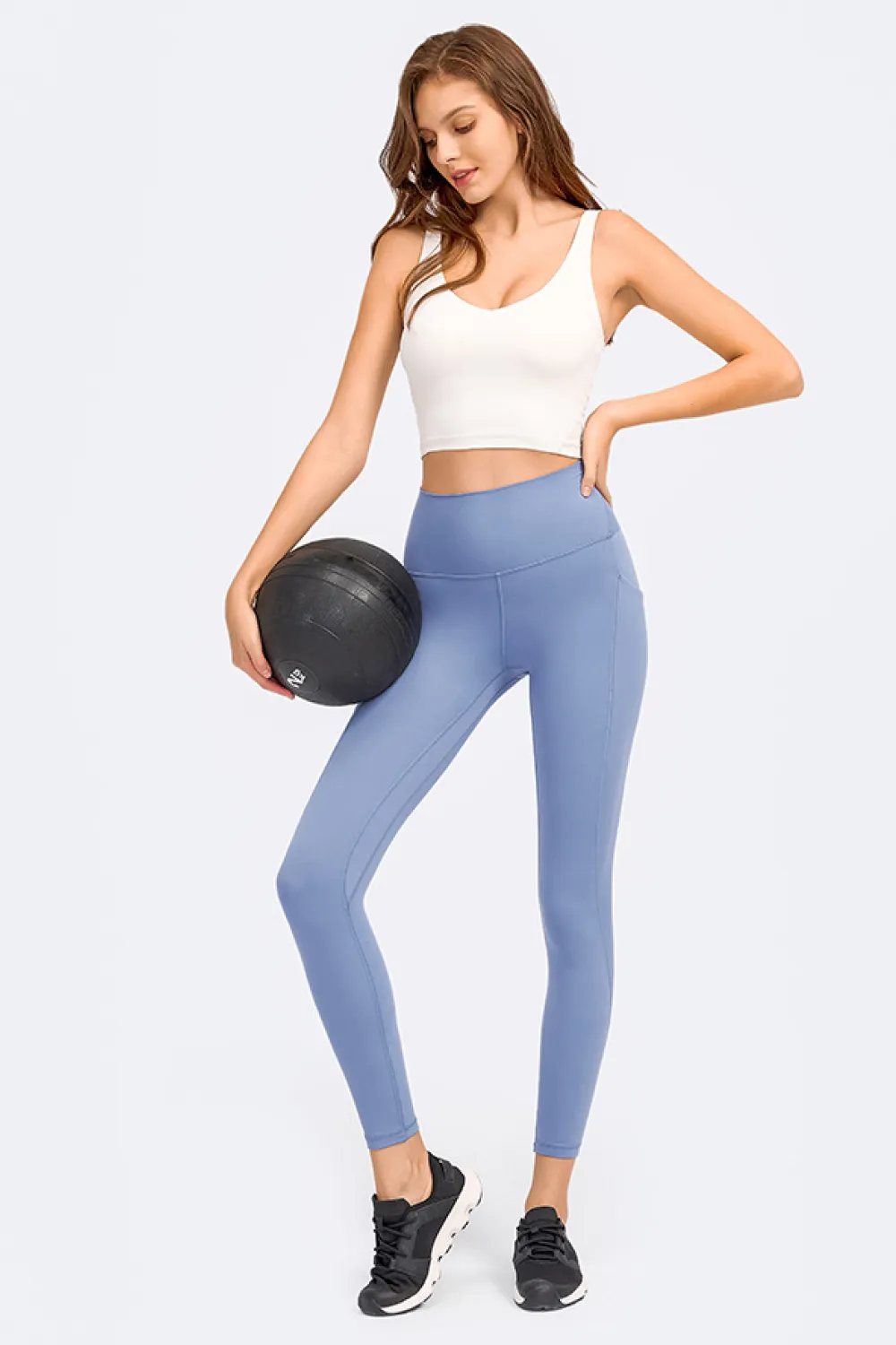 Deep V-Neck Crop Sports Bra, image 25