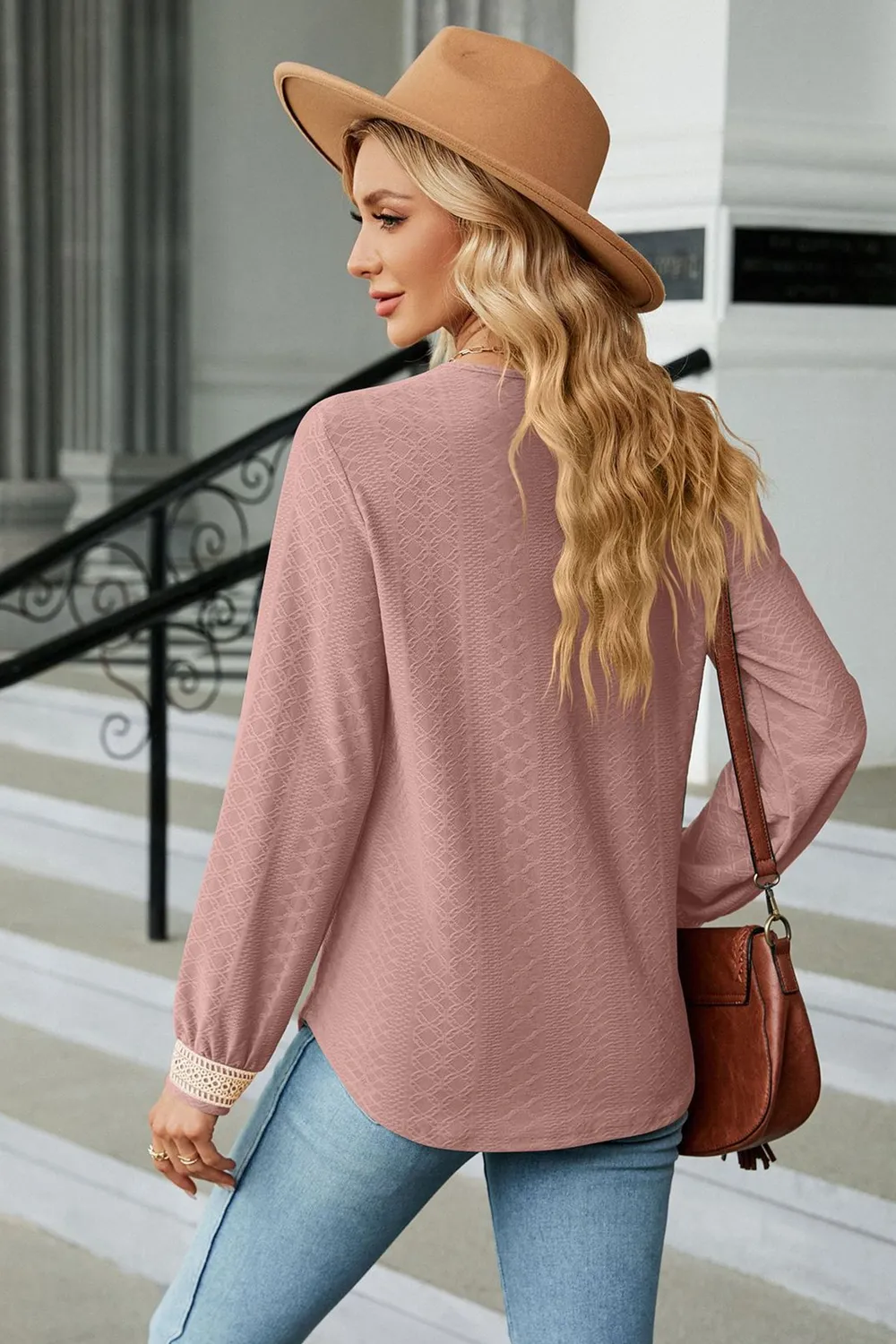 V-Neck Long Sleeve Blouse, image 10