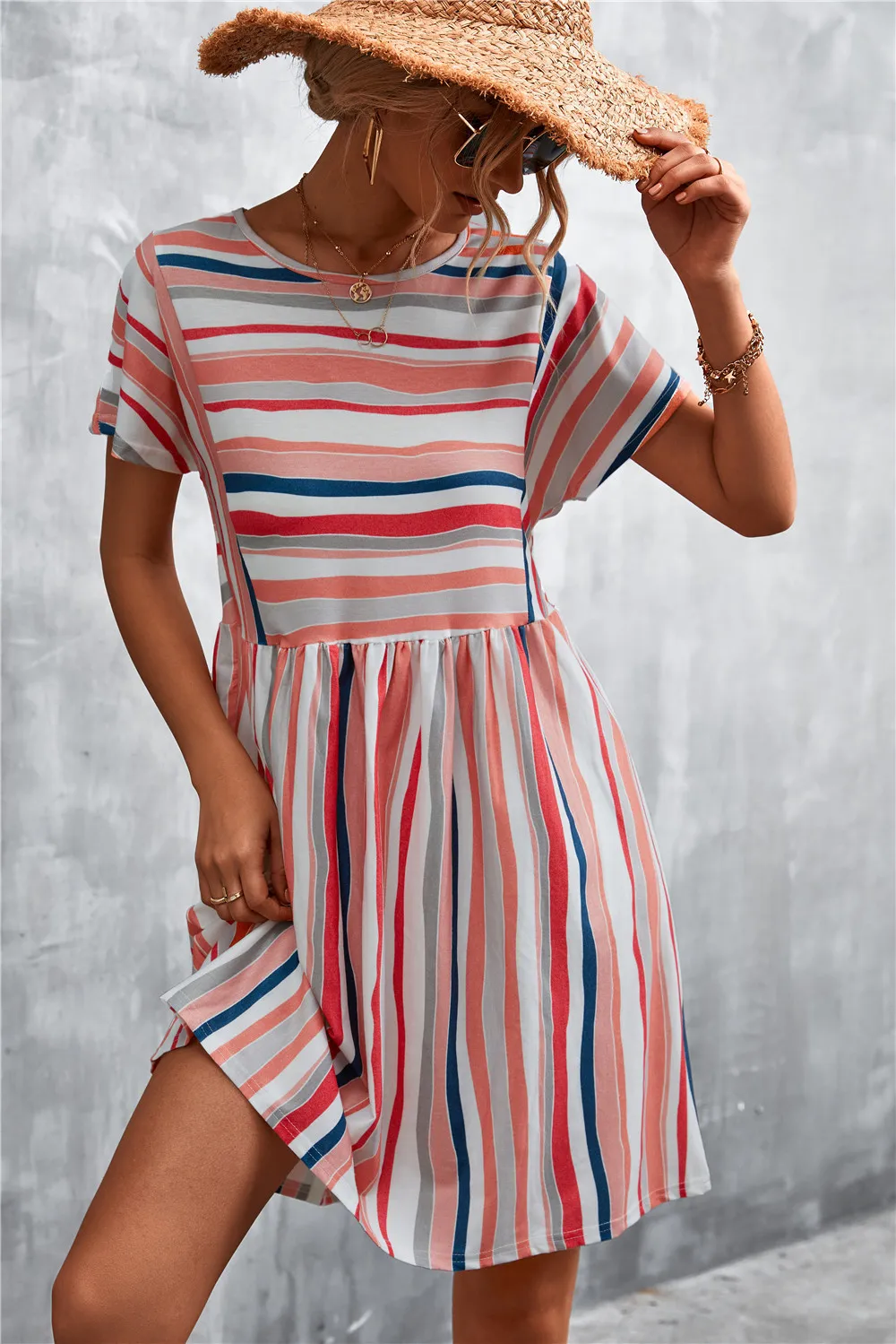 Striped Round Neck Dress, image 12