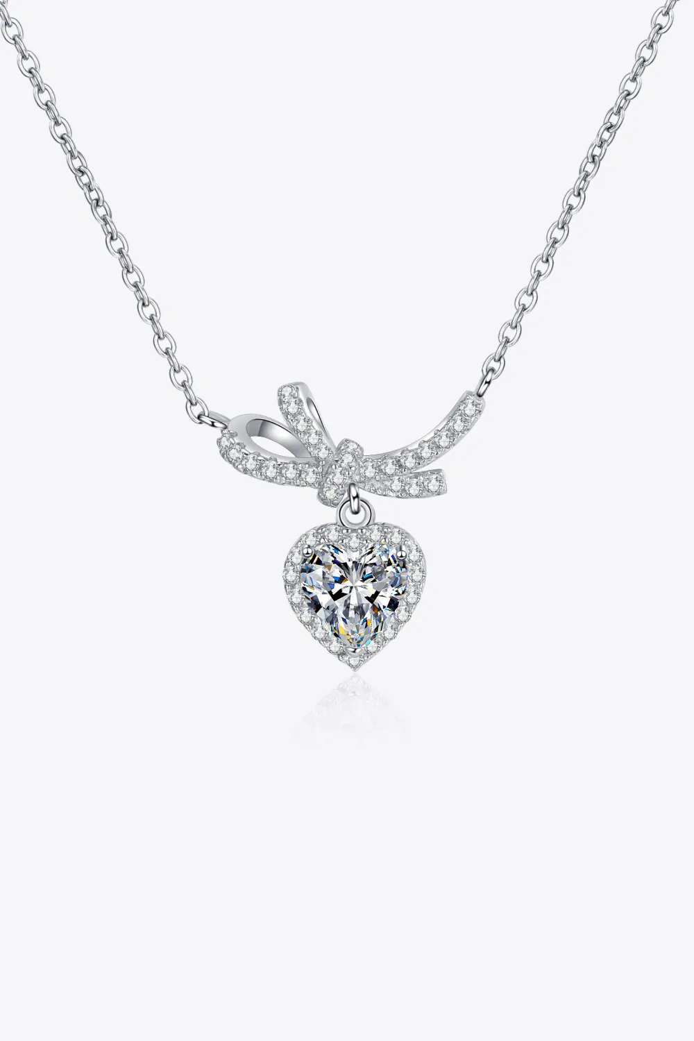1 Carat Moissanite Heart Pendant Necklace, image 6